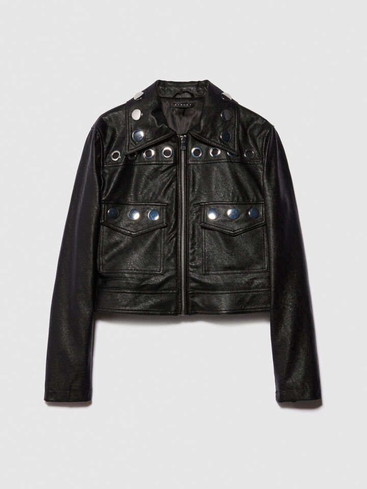 Jacket with eyelets - women's jackets - Black | Sisley image number 6